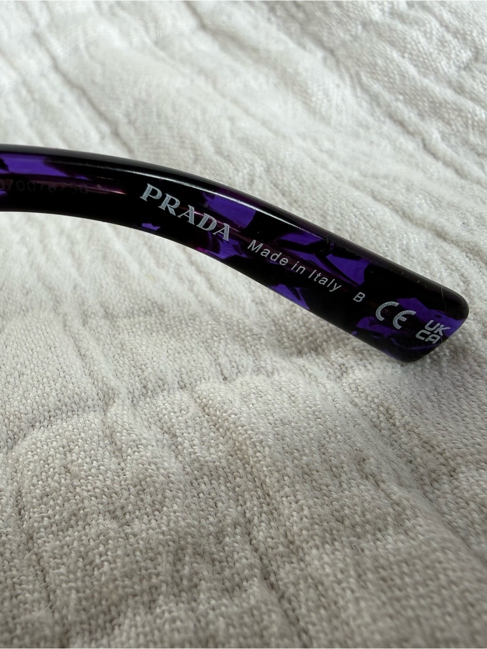 Prada Black Cat-Eye Glasses with Purple Patterned Temples - Picture 5 of 6